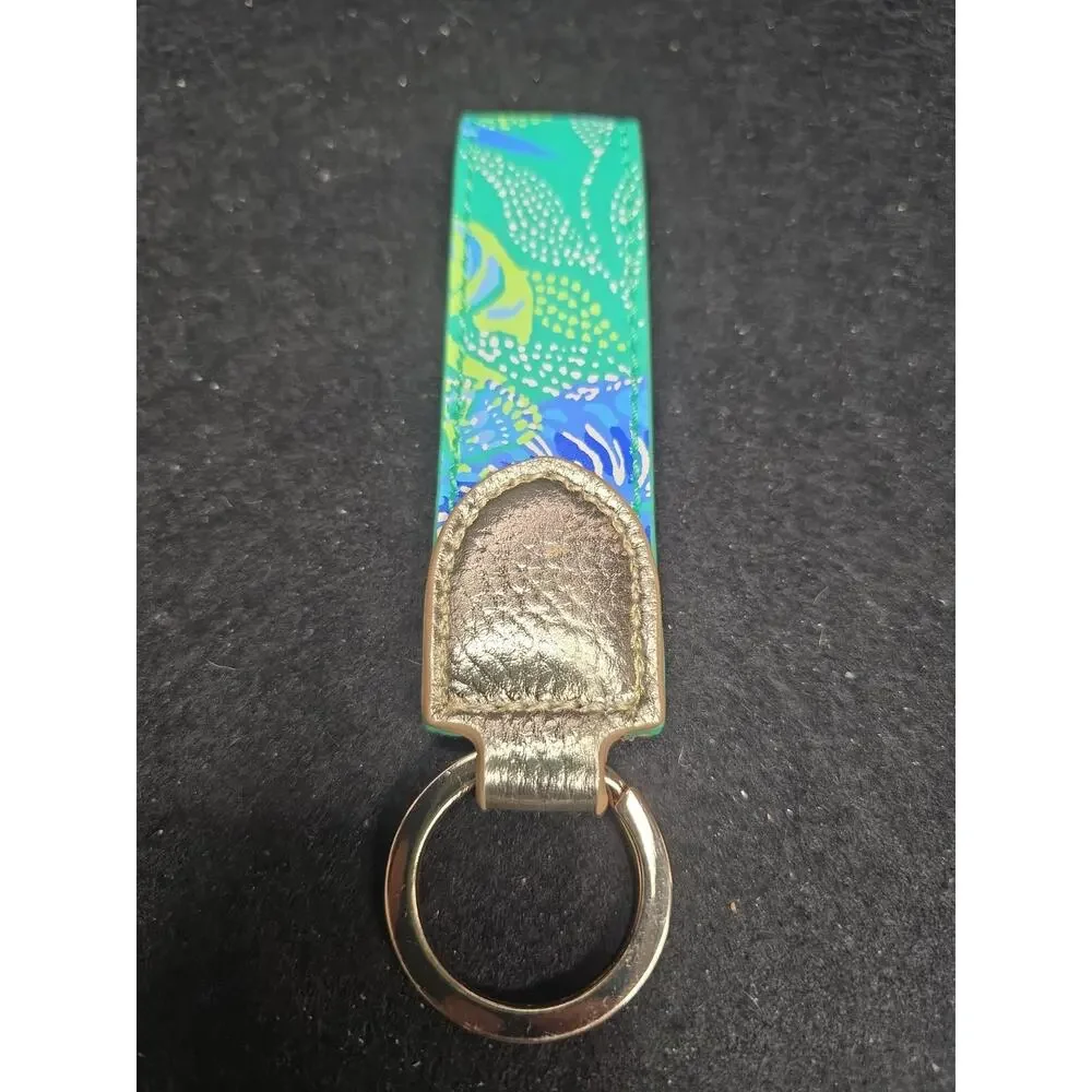 Lilly Pulitzer GWP Key Fob Ring in Botanical Green In A Flutter New